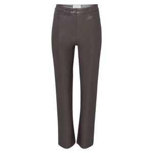 Aritzia Wilfred Melina Faux Leather Pants in Peppercorn Grey High Rise Size 2